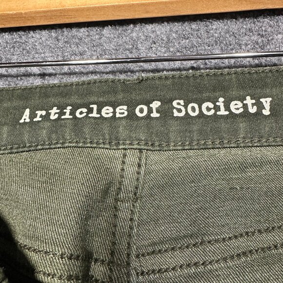 Articles of Society Jeans Womens 26 Skinny Green Cotton Stretch Step Hem Folsom - Picture 5 of 10